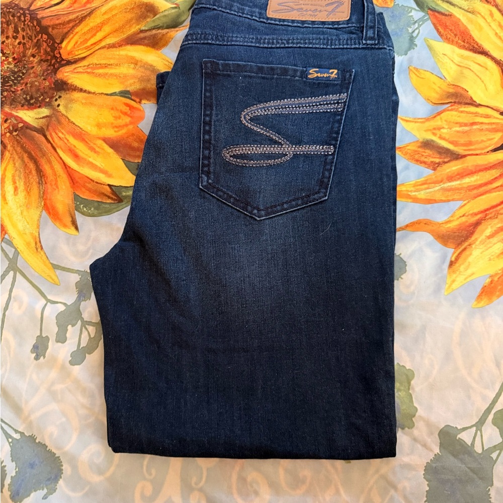 Seven7 Dark Blue Straight Leg Jeans - Picture 4 of 4